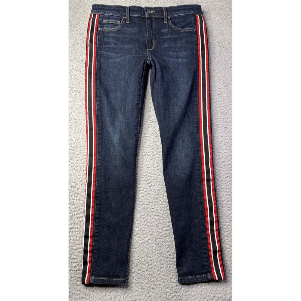 Joes Jeans Womens Size 31 Blue Red White Striped On Sides Skinny Ankle Joes Jean